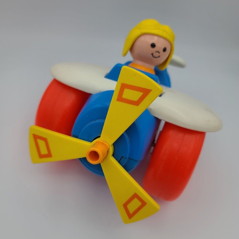 Vintage 1980 Fisher Price Little People Airplane With Pilot #2017 Pull Toy
